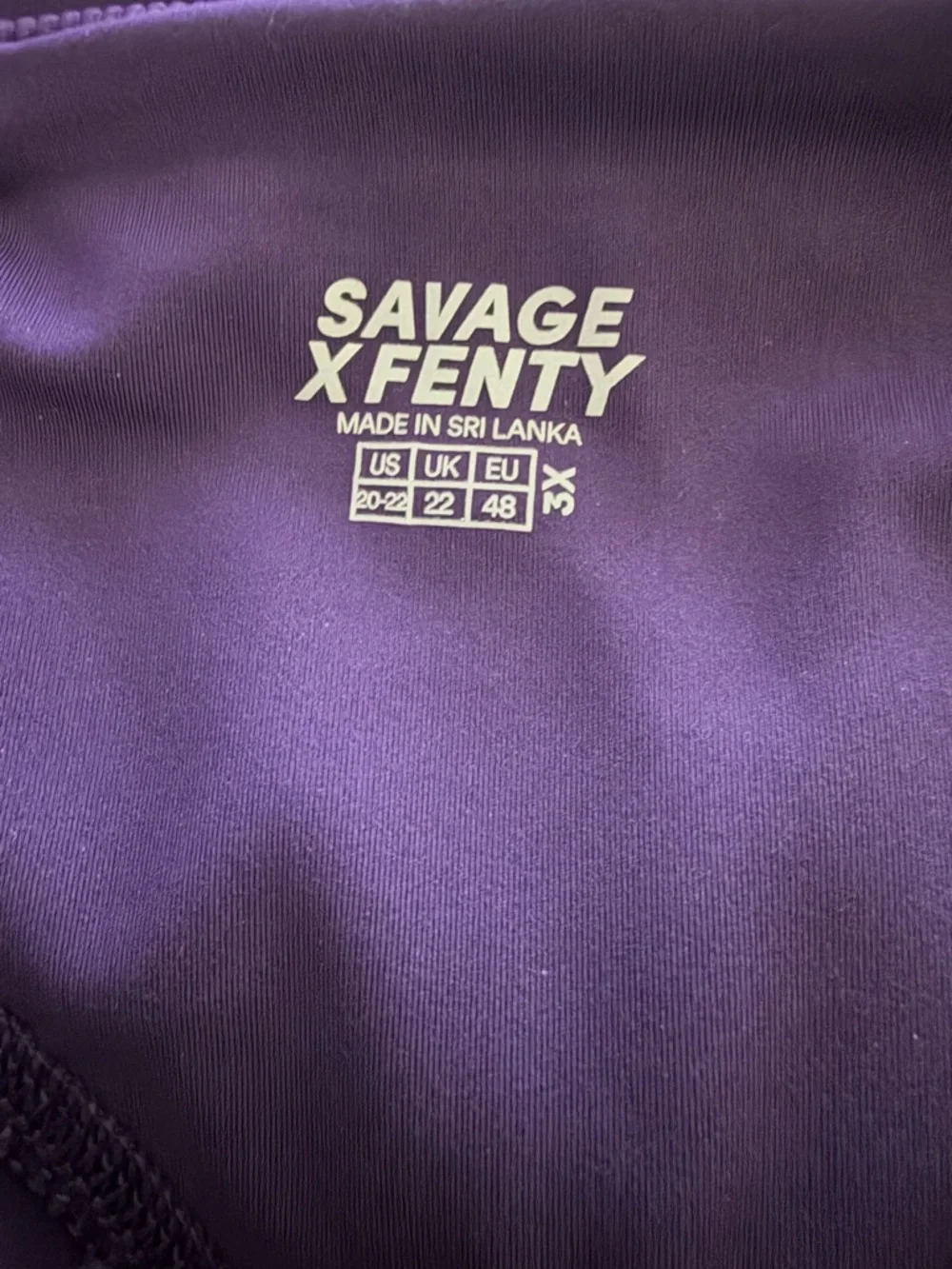 Savage X Fenty Curve Alert High-Waist Rib Leggings in Purple 3X NWT